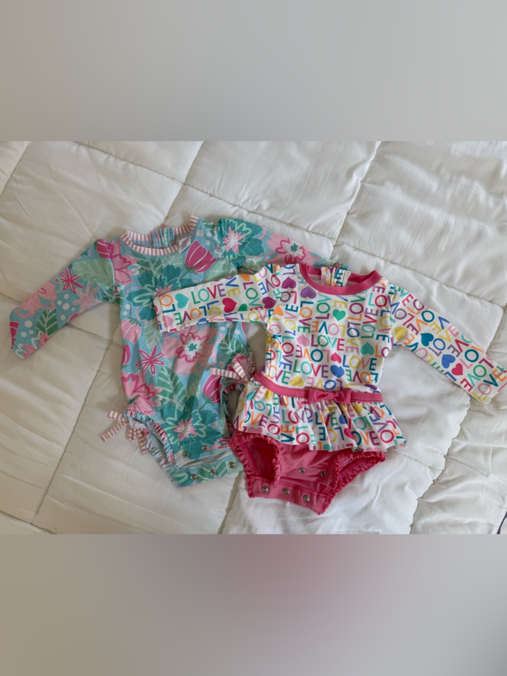 RuffleButts Kids One-Piece Swim Set